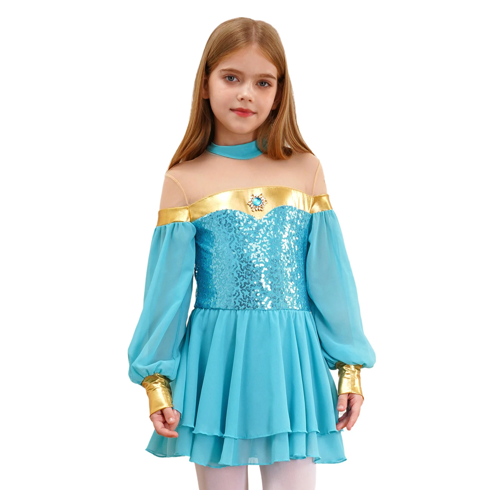 Kids Girls Belly Dance Dress Carnival Festival Arabian Princess Cospaly Costumes Leotard Dress Halloween Sequins Roleplay Outfit