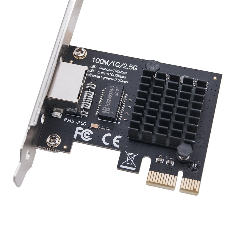 Tarjeta de red PCI Express X1 a Puerto RJ45, 2,5 Gb, Gigabit, Ethenet, 2500Mbps, Chip RTL8125BG, tarjeta LAN PCIE + soporte bajo