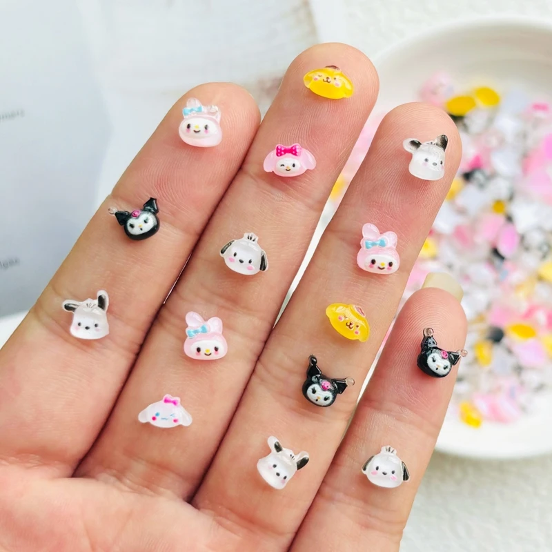 100Pcs Mixed Nail Art Resin  Cartoon Animal Series Flat Back DIY Jewelry Manicure Accessories Crafts