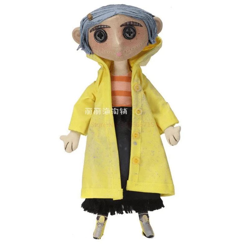 10 Inches Coraline Action Anime Figure Laser Cinematograph Model Decoration Handmade Doll Toys Cool Figurine Birthday Toys Gifts