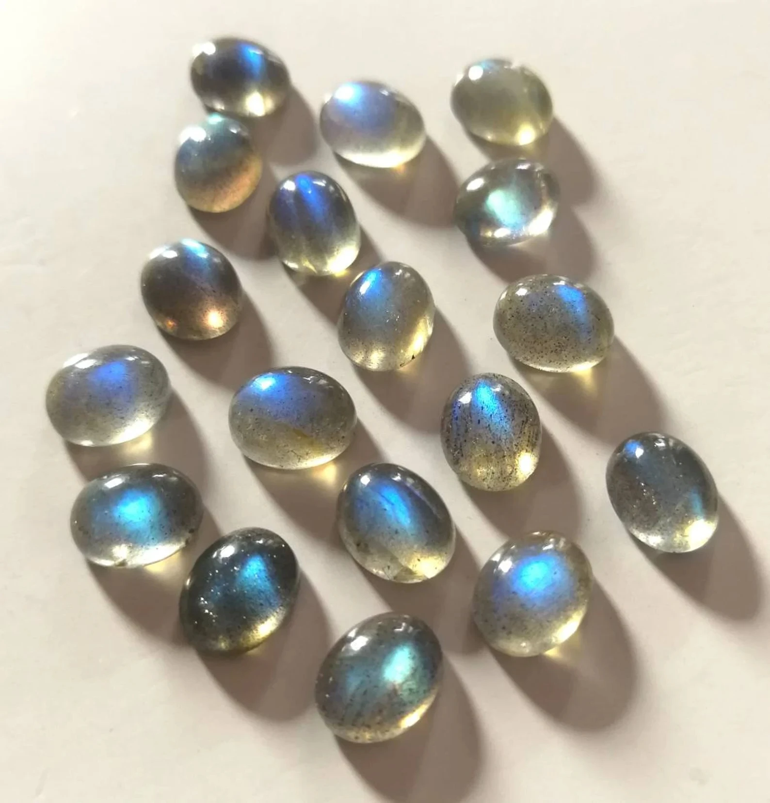 2pcs/pack Firey Labradorite Cabochon Oval 8x10mm,Natural Gemstone Cabochon,Calibrated Loose Gems,DIY Jewelry Making