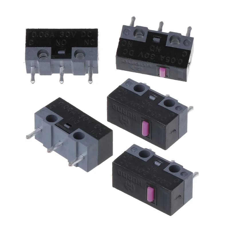 090F 5PCS HUANO MICRO SWITCH 100ミリオンクリックゲームマウスマイクロスイッチ3PIN