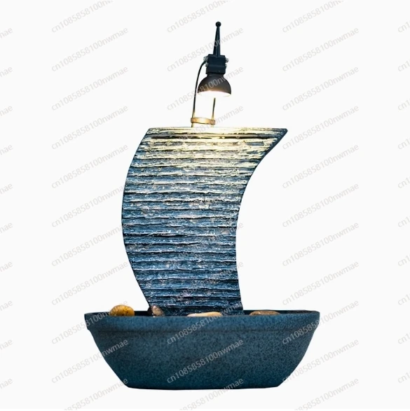 

Light luxury smooth sailing new Chinese sailing living room office desktop entrance