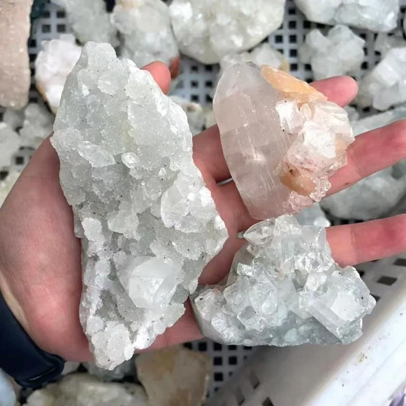 1pcs Natural Apophyllite Zeolite Cluster Specimen Healing Crystals Quartz Gemstone Craft for Decoration