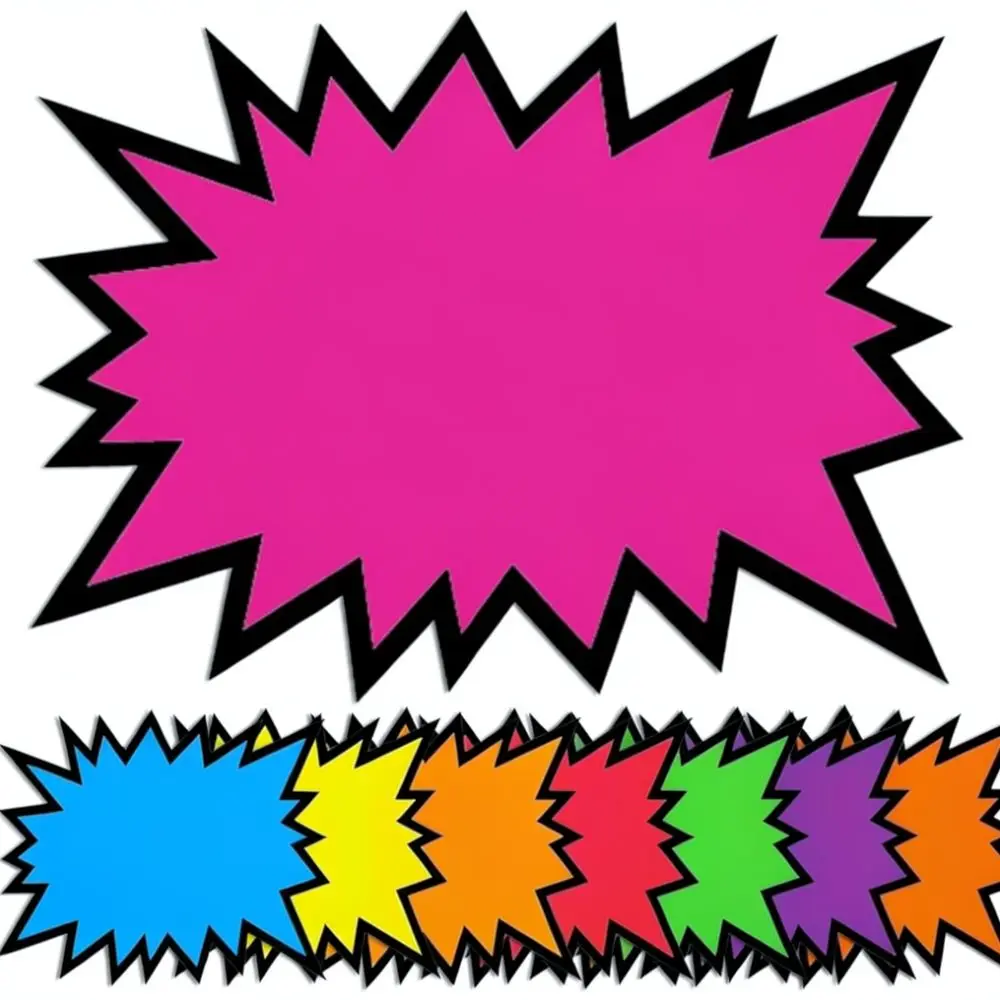 Large Fluorescent Explosion Signs Price Tag Labels Colorful Retail Promotional Cards Store Discount Display Stickers
