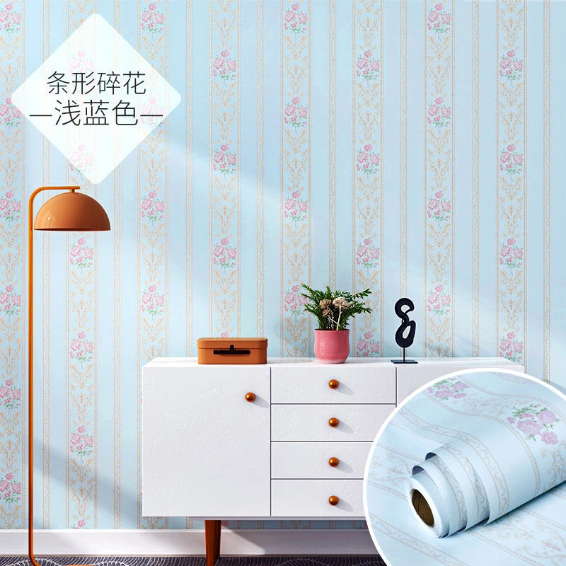 

Pastoral Flower Wallpaper Self-adhesive Bedroom Warm Renovation Wall Papers Home Decor Skirting Board Wall Stickers