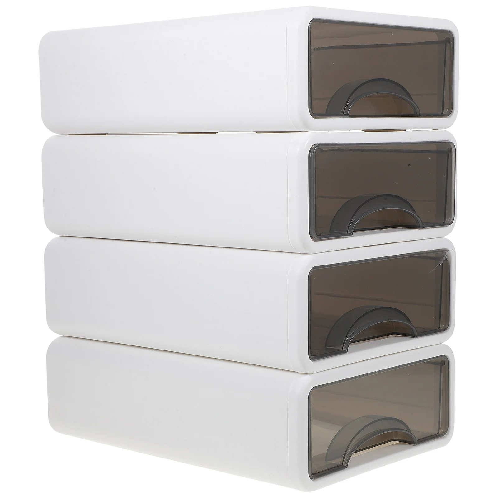 4Pcs Drawer Style Sundries Organizer Premium PP Desktop Storage Box Makeup Organizer Stationery Storage Case for Office