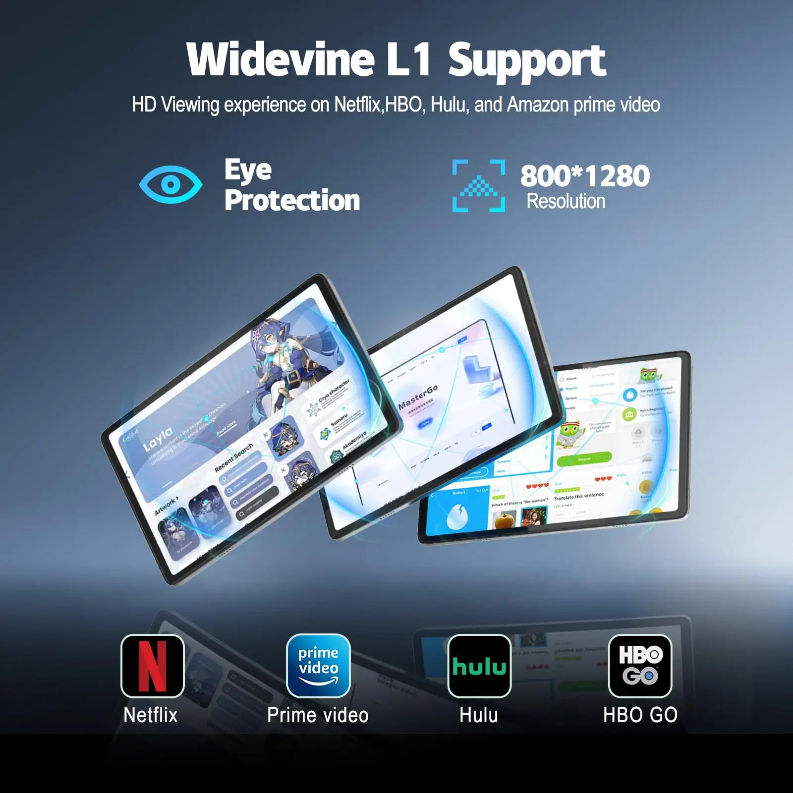 تابلت أندرويد دراسة معدنية / أقراص مكتبية خفيفة الوزن 1280 × 800 IPS HD + شاشة حماية العين معالج ثماني النواة 6000 مللي أمبير في الساعة
