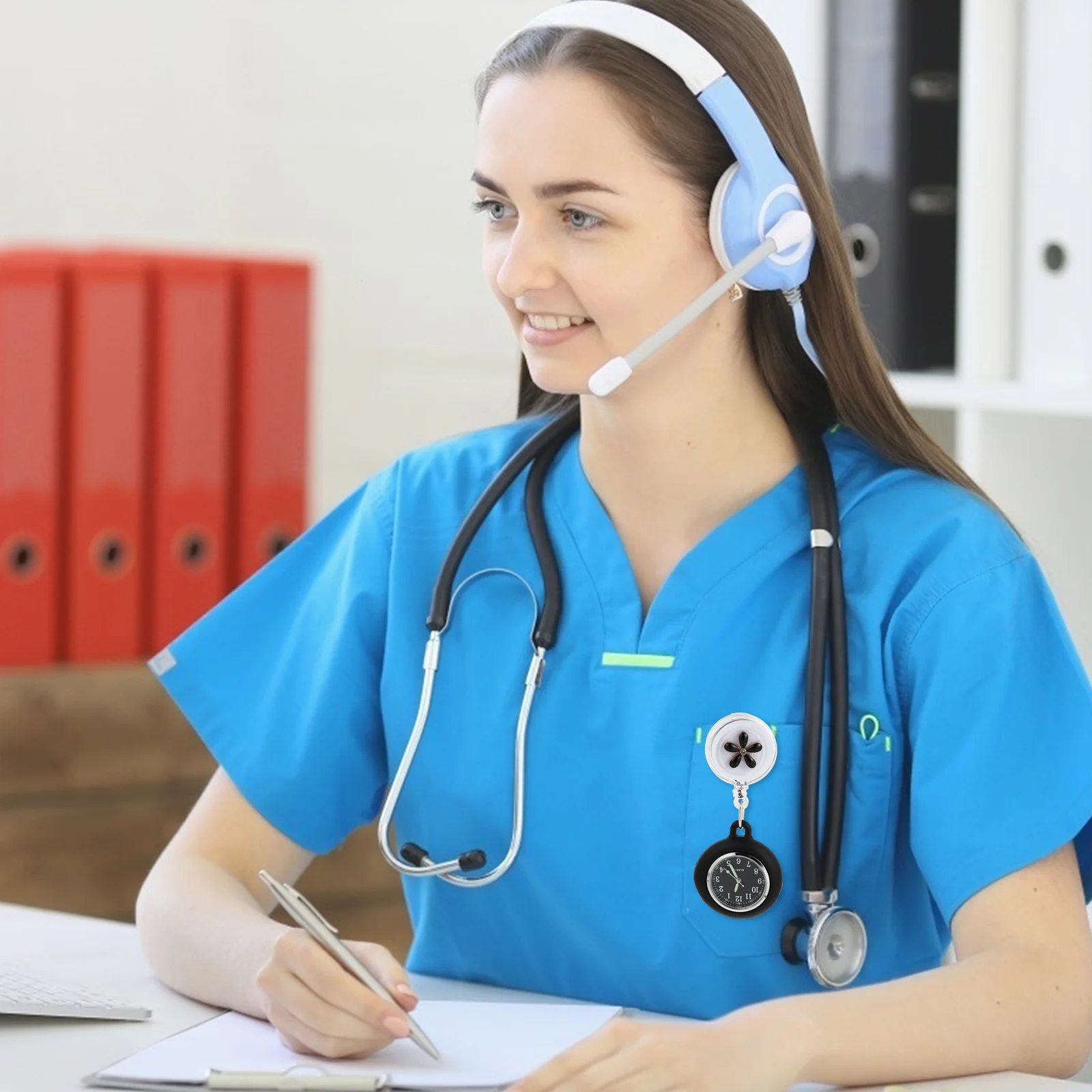 توسيع ساعة الجيب خمر كوارتز ساعة معلقة للنساء الرجال الكلاسيكية زهرة نمط ممرضة طالب هدية الديكور