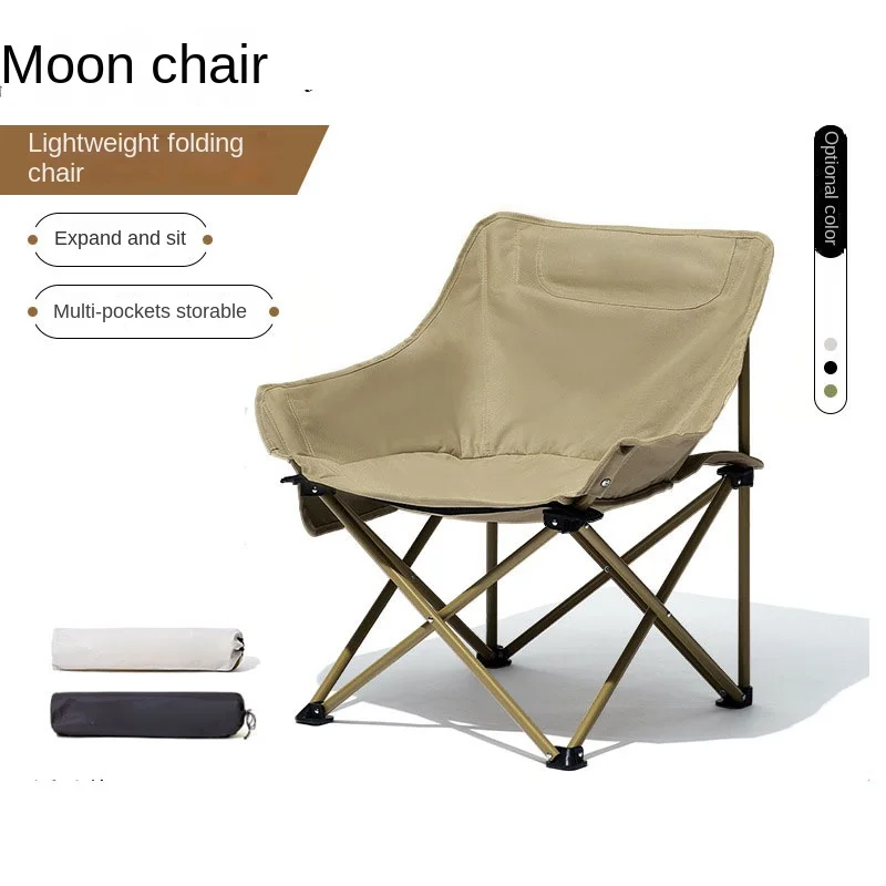 WOLFACE nowe podróżne krzesełko składane stabilne i przenośne oparcie wędkarskie fotel reżysera krzesło plażowe Camping Moon Chair 2022