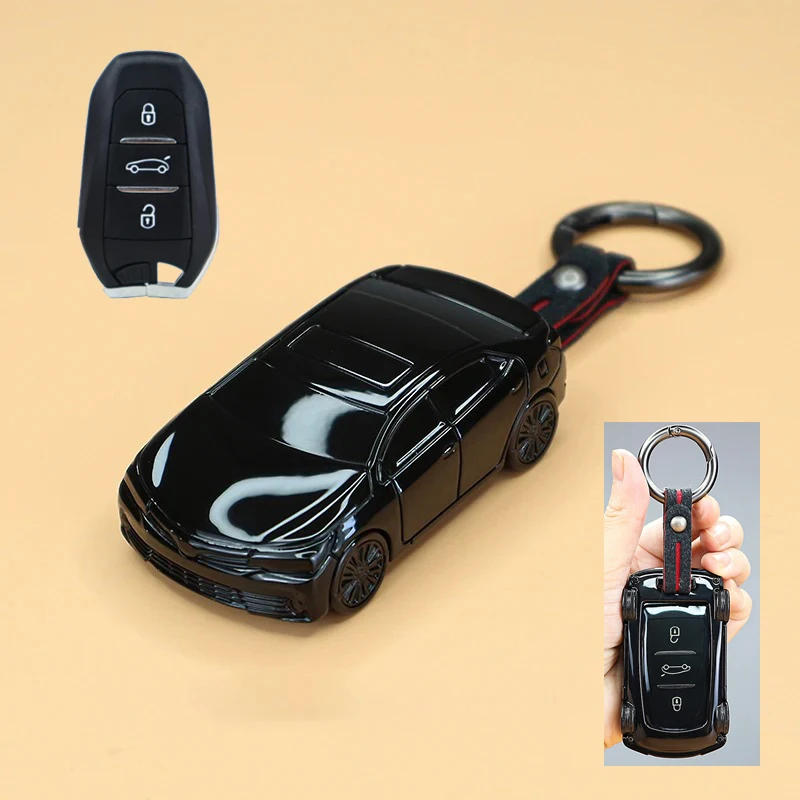 Car Styling For Peugeot 308 408 508 2008 3008 4008 5008 for Citroen C4 C6 C3-XR Smart Remote Car Key Case Cover Fob Bag Keychain