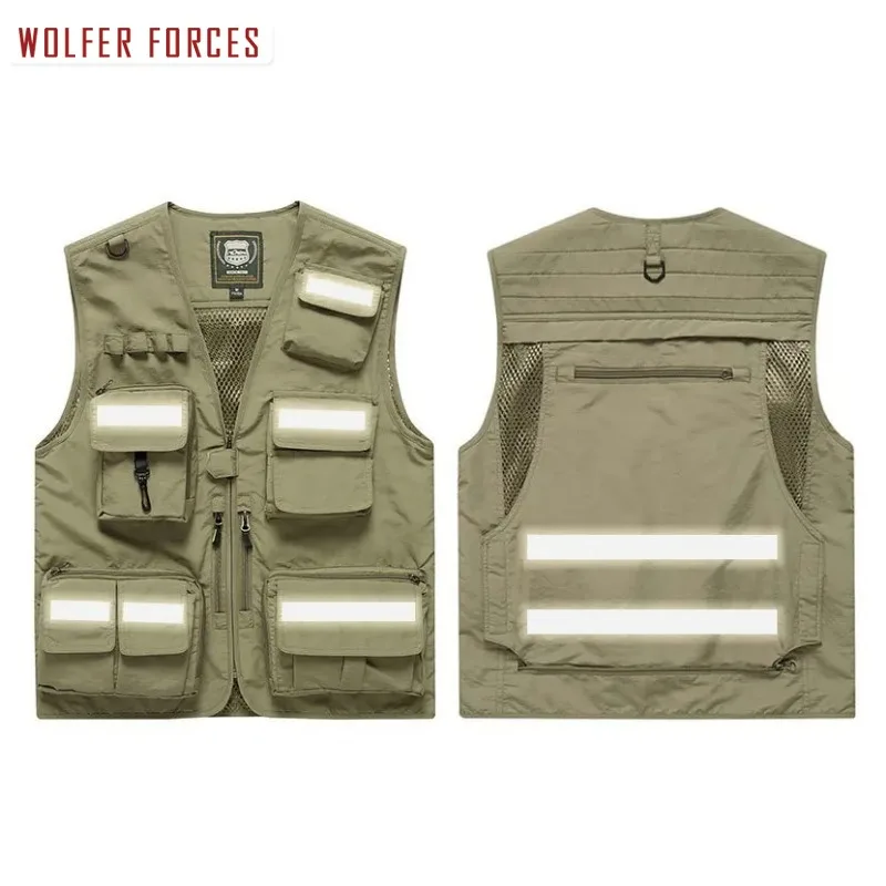 Vest Men Waterproof Sleeveless Jacket Camping Fishing Clothing Padded Luxury Hunting Tactical Large Size Men's Tool Work DIY Man