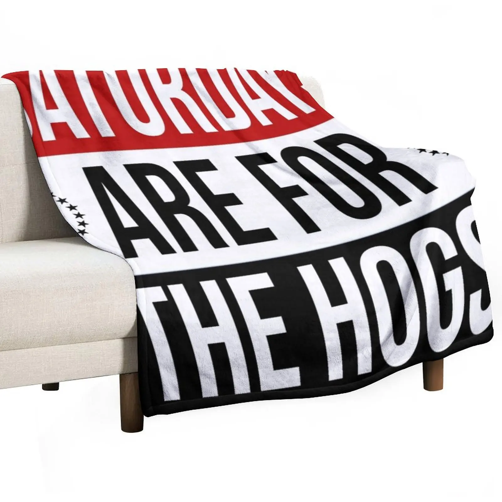 

saturdays are for the hogs Throw Blanket Bed covers funny gift Blankets