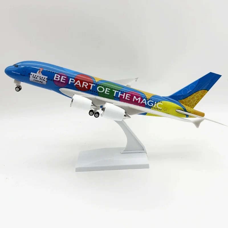 30CM Planes Emirates A380 Dubai Expo Painting 1/240 Scale Model Airplane Adults Fun Aircraft Models Resin Collectible With Stand