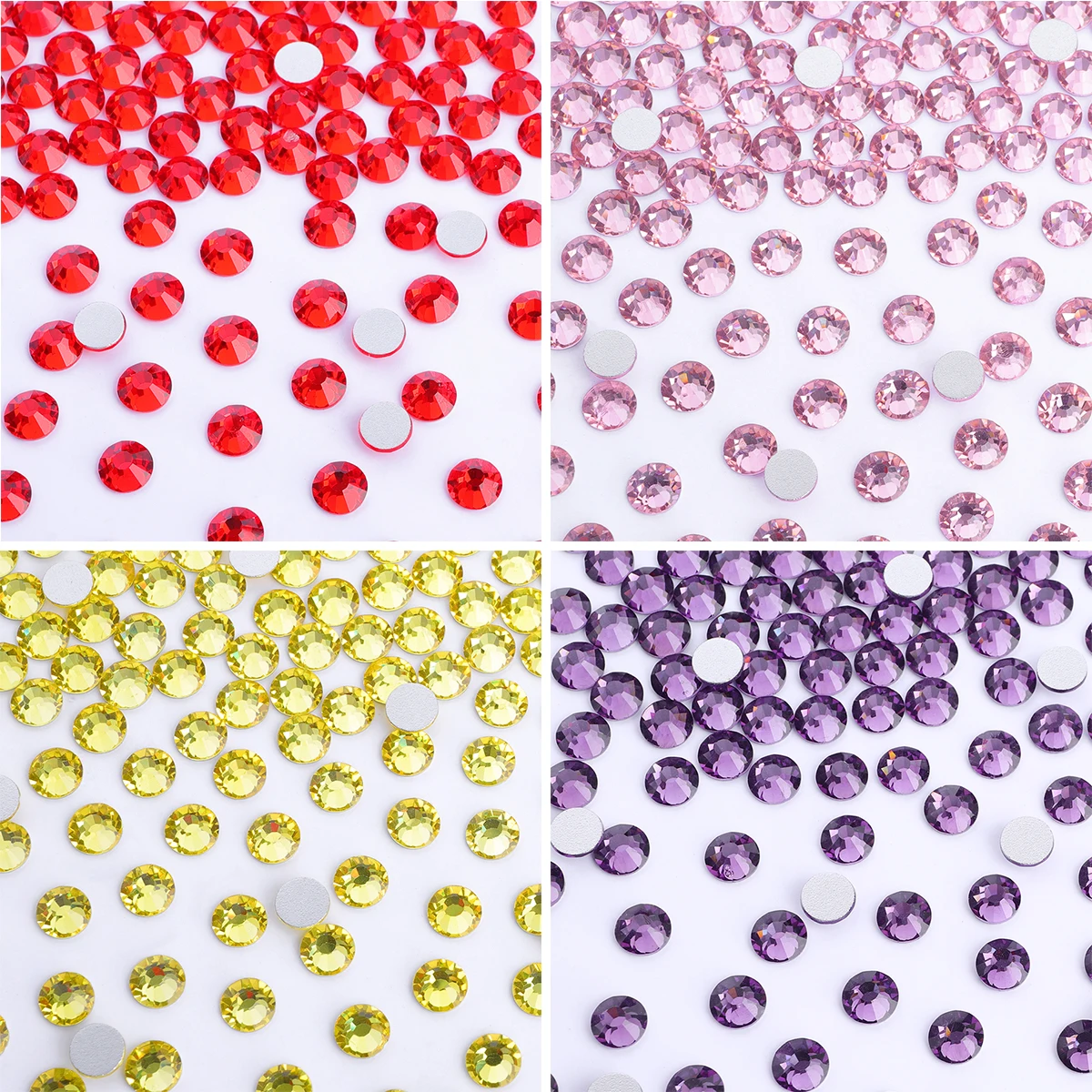 

SS6-SS30 Various Colors Glass Round Rhinestones Silver Bottom Non Hotfix Flatback Crystal Strass DIY Wedding Dress Decoration