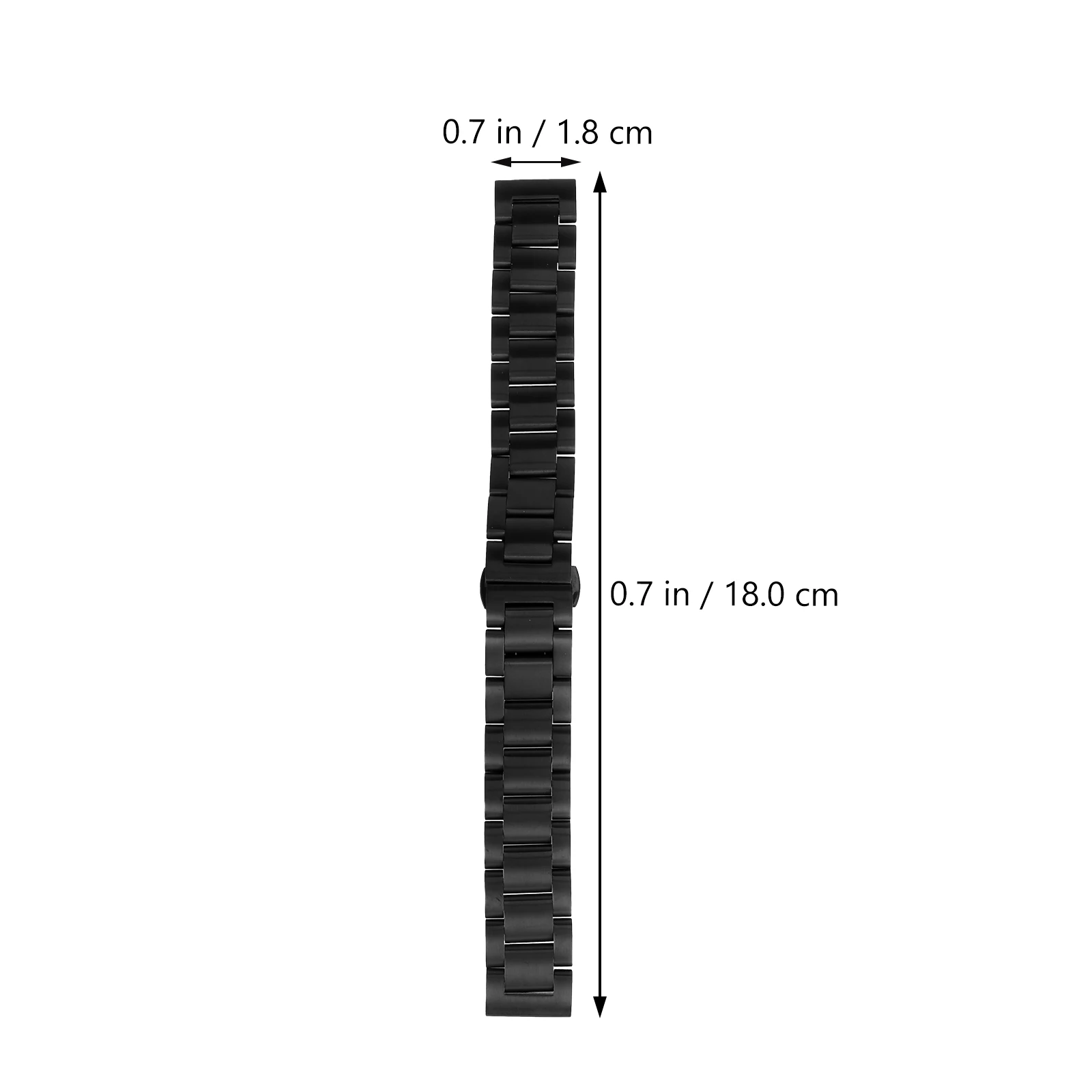 

18mm Solid Metal Watch Strap Stainless Steel Clasp Strong Durability Chic and Gorgeous Look Black 18mm Watch Strap
