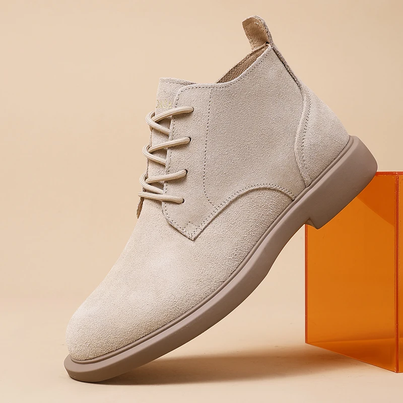 

Men's new versatile shoes, solid color trendy suede casual leather boots 250949