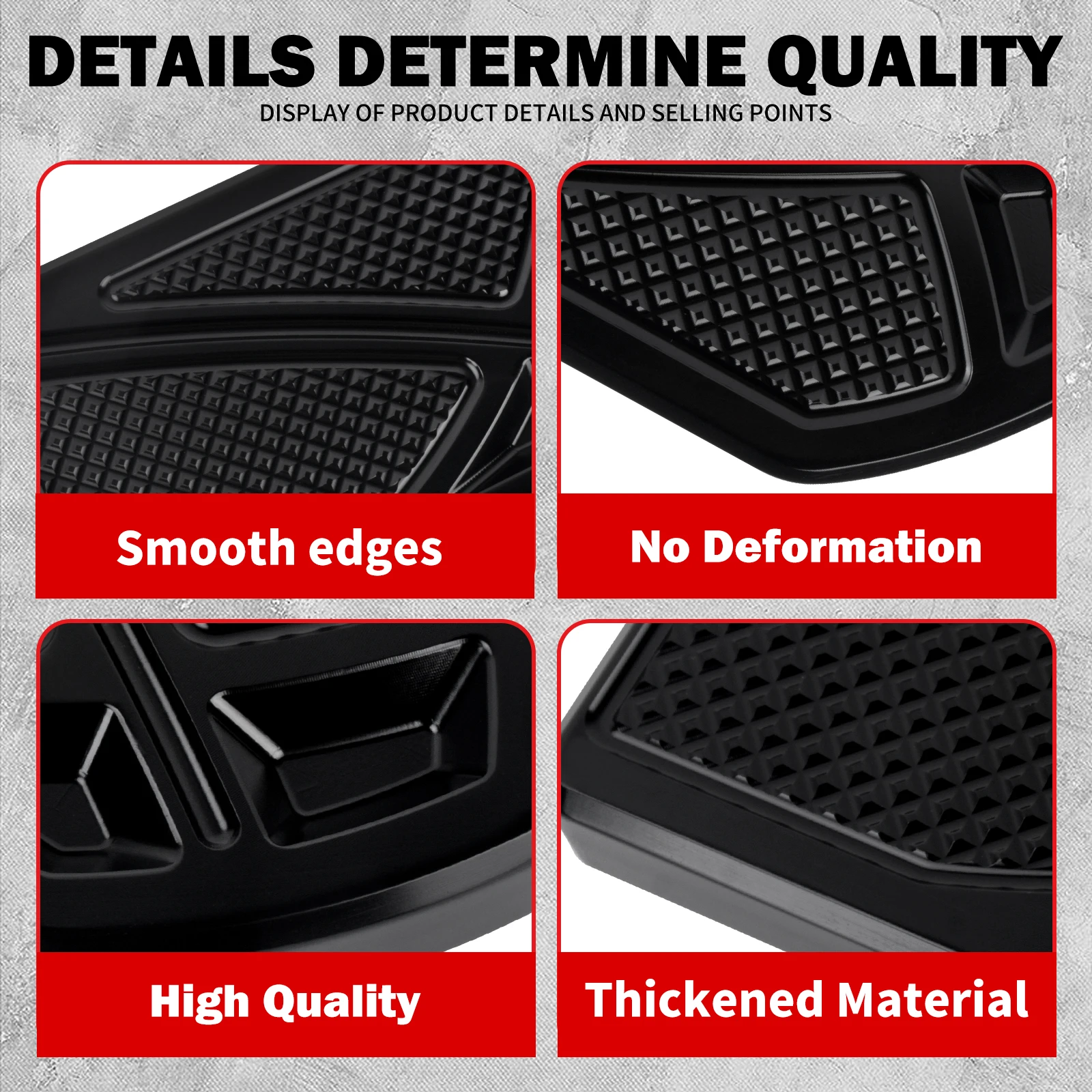 Motorcycle Brake Pedals Pad Cover Footpegs For Harley Softail 1986-17 Dyna FLD 12-2016 Touring Street Electra Road Glide 1980-Up 4
