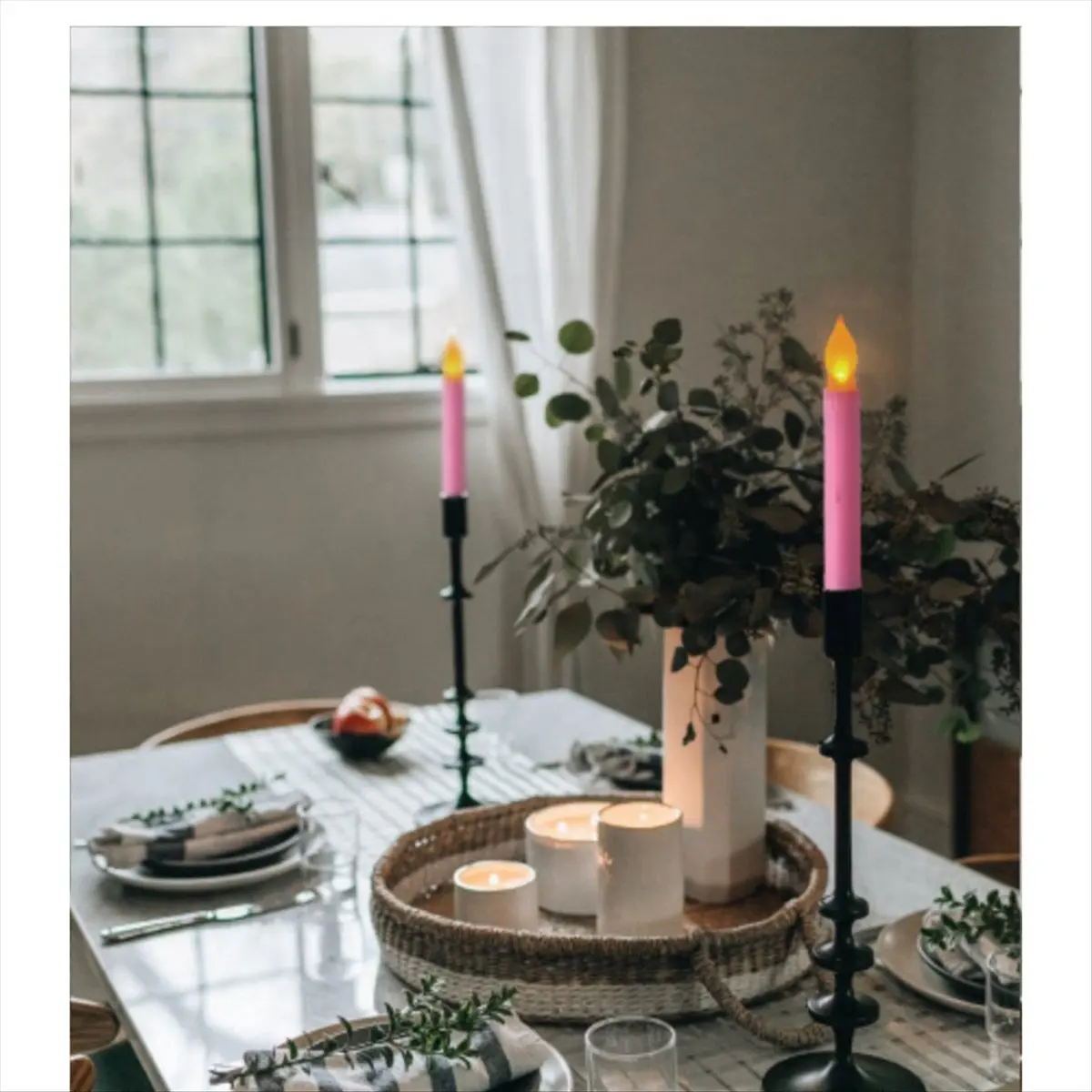 ABMO имитация беспламенной светодиодной свечи с длинным столбом, слезная свеча на день рождения, красочный корпус, желтая вспышка, декоративный свет,