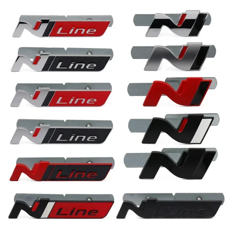 Car Front Hood Grille Emblem for N Line Logo Hyundai Accent Sonata Kicks Reina Tucson Auto Exterior Decoration