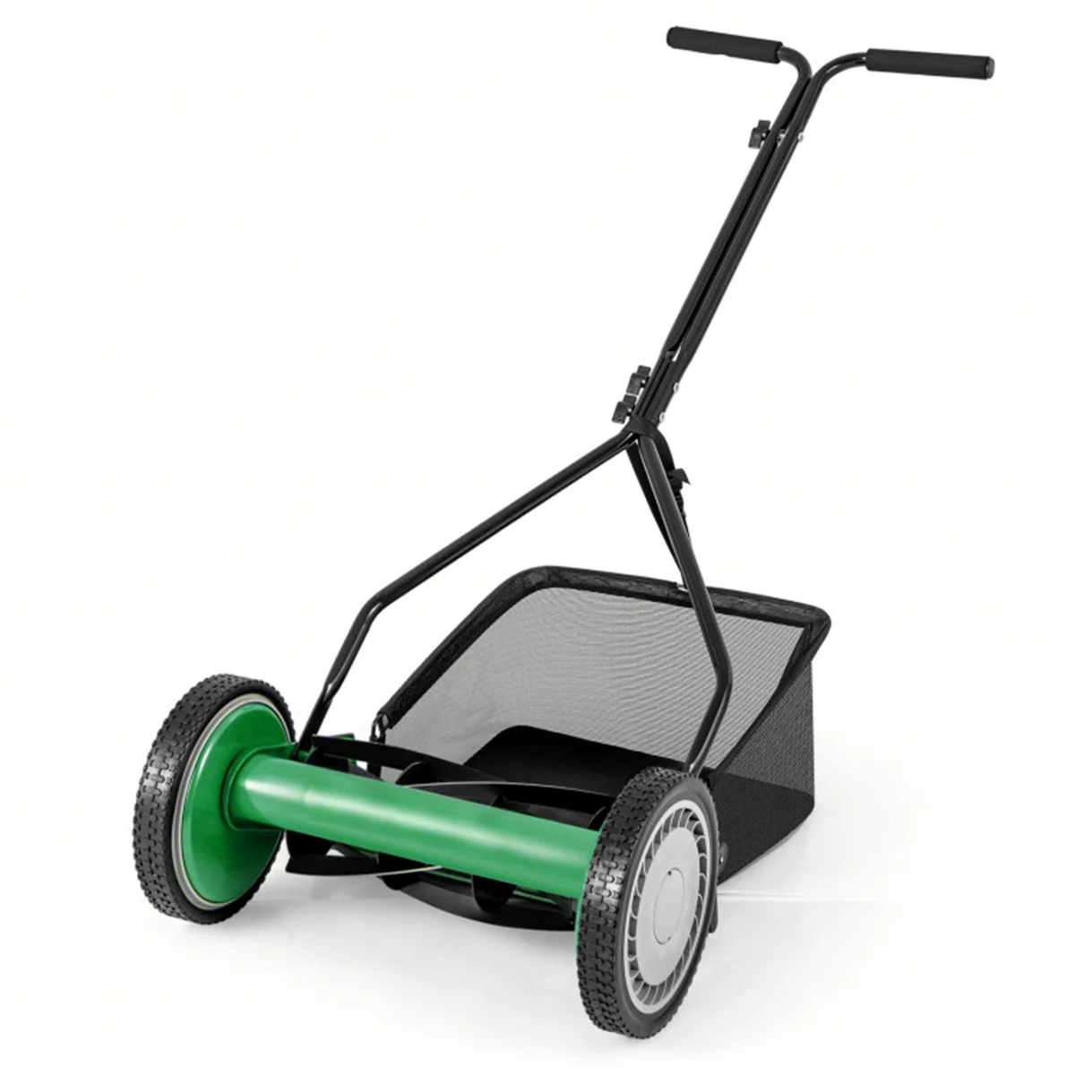 With Grass Catcher Bag-Green 14 Inch Push Lawn Mower