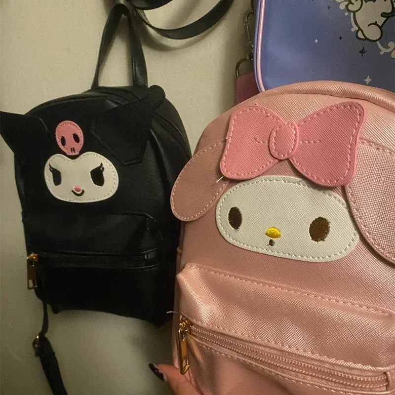 MINISO Kawaii Hello Kitty Melody Onpompurin Kitty Kuromi Cinnamoroll Anime Fashion Backpack Beauty Travel School Bag Girls Toys