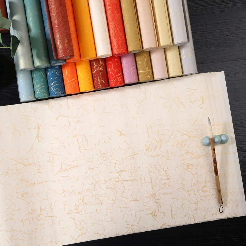 Half Raw Rice Paper Chinese Traditional Art Paper For Freehand Chinese Painting Splash Ink Creation Calligraphy Practice Sheets