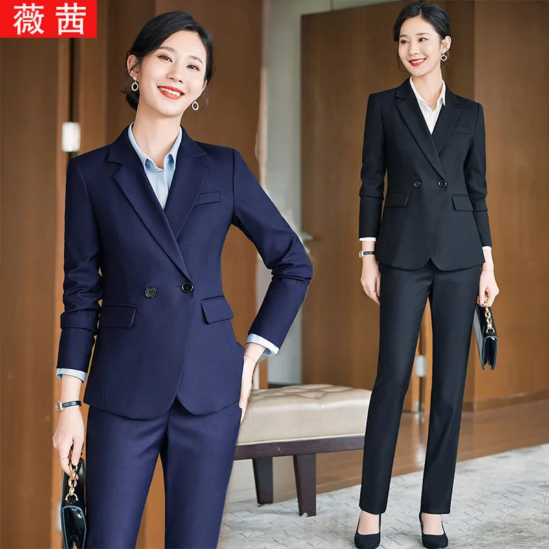 

Professional Female Hotel Front Desk Manager Work Clothes Formal Wear Sales Department Jewelry Store Spring and Autumn New Long