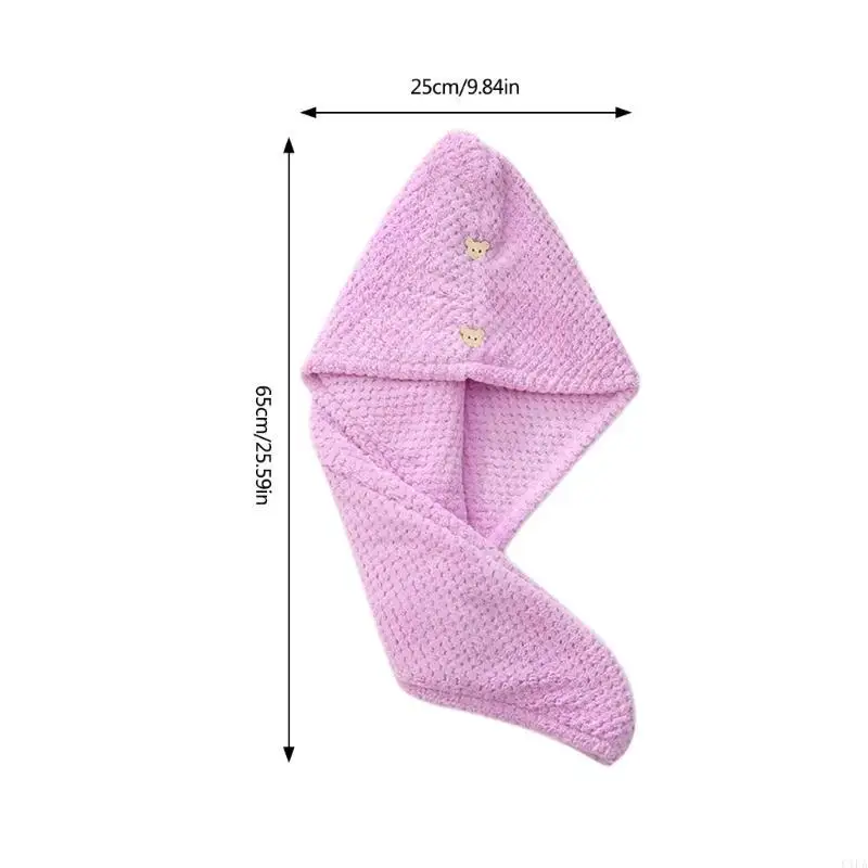 

Hair Towel Microfiber Hair Towel Wrap For Women Super Absorbent And Quick Drying With Button Closure