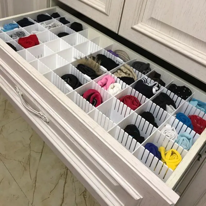 Разделители ящика, организаторы разделителей ящиков 5pcs DIY Пластическая сетка Регулируемая B95B