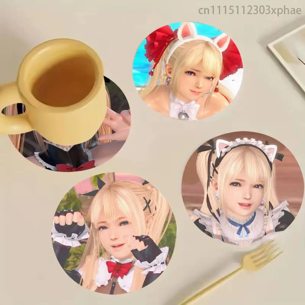 D-Doa Marie Rose Dead or Alive Anti-slip Tea Coffee Cup Pad Heat-Resistant Round Bowl Teapot Mat Home Gift