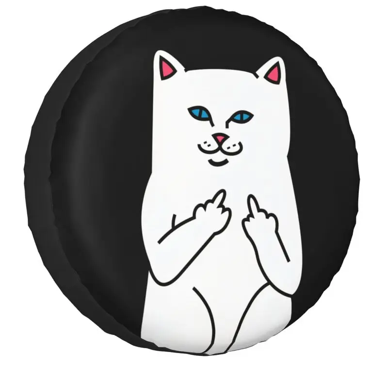 

Custom Funny Cat Meow Kitty Spare Tire Cover Universal Fit for Jeep Honda SUV Trailer Car Wheel Protectors 14" 15" 16" 17" Inch