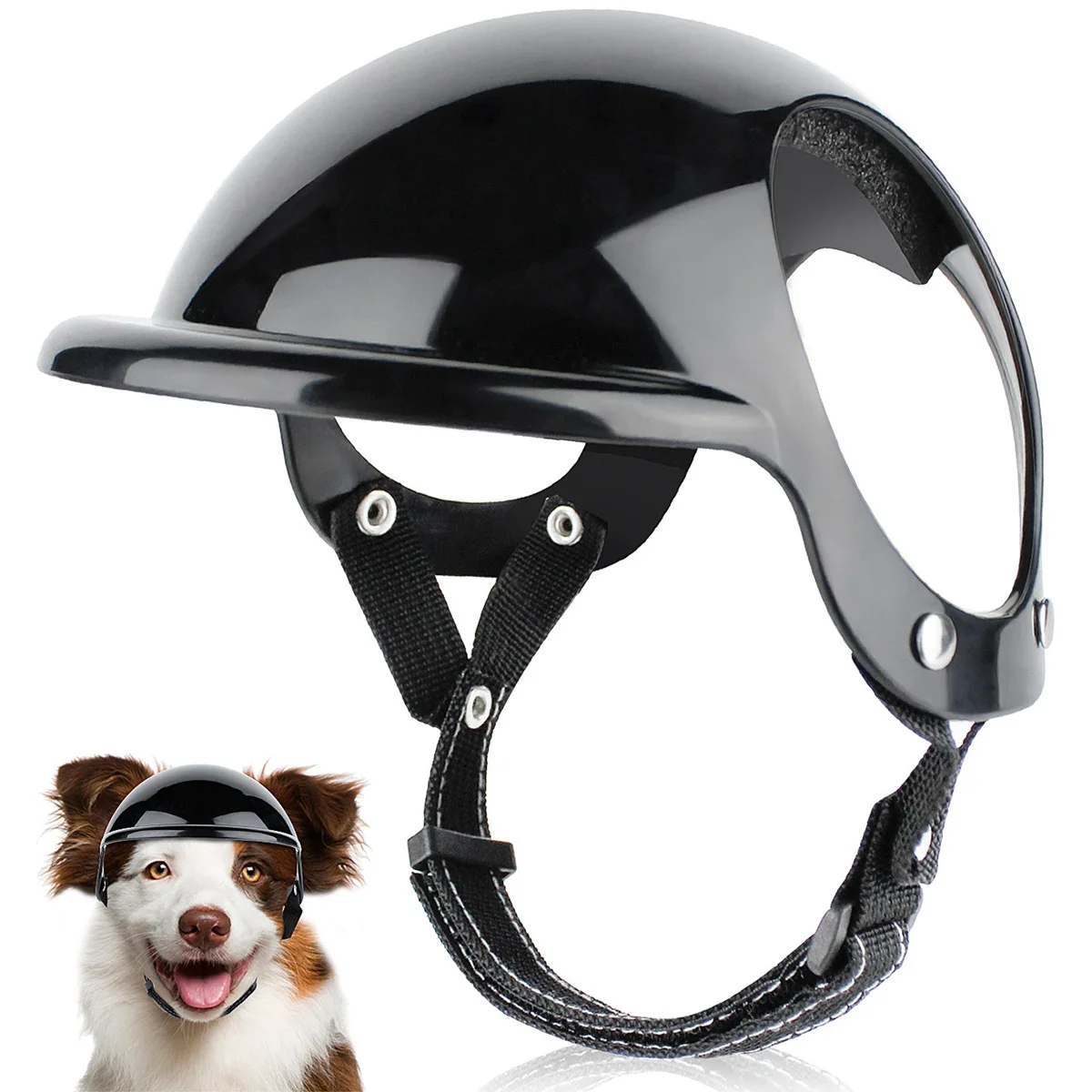 Pet Helmets Dog Cat Bicycle Motorcycle Helmet with Sunglasses Safety Dog Hat for Traveling Head Protection Pet Supplies