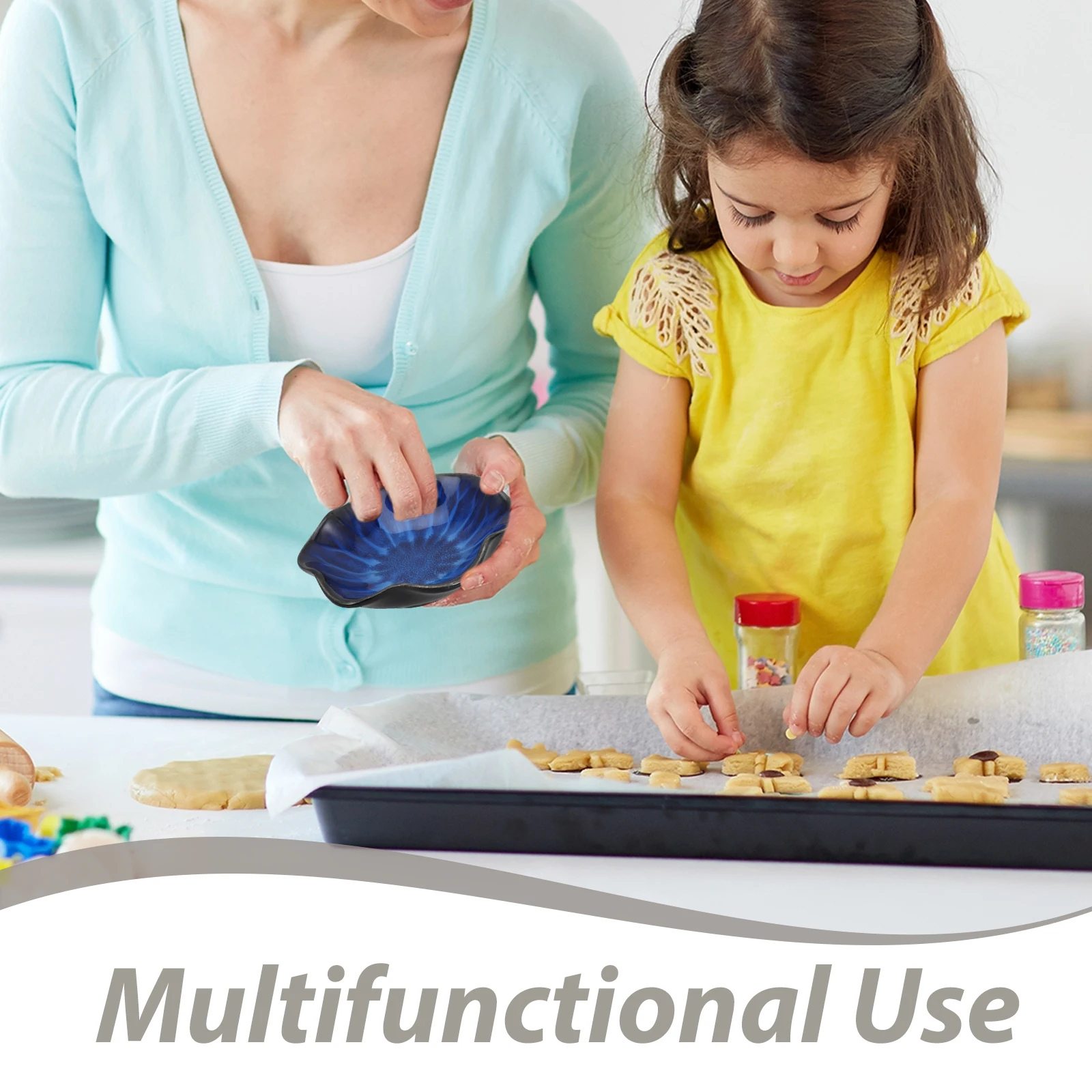 

3Pcs Ceramic Seasoning Dish Cute Sauce Bowl for Oil Salt Vinegar Dipping Condiments Home Restaurant Use Cute Dish