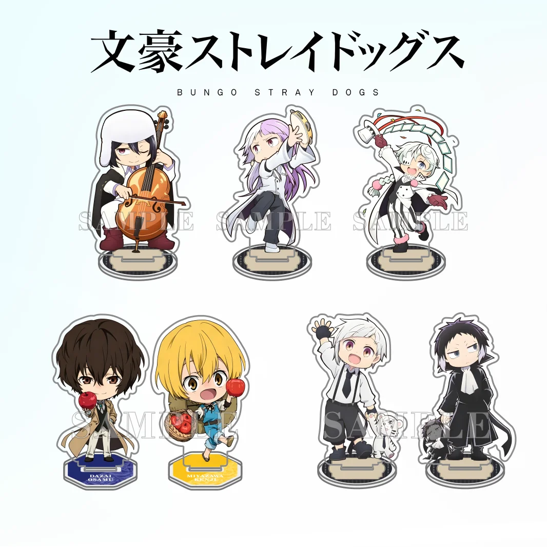 Anime Bungo Stray Dogs Atsushi/Ryūnosuke/Osamu 10CM Chibi Style Acrylic Stand Keychain Anime Collectible Standee Desk Decor Gift