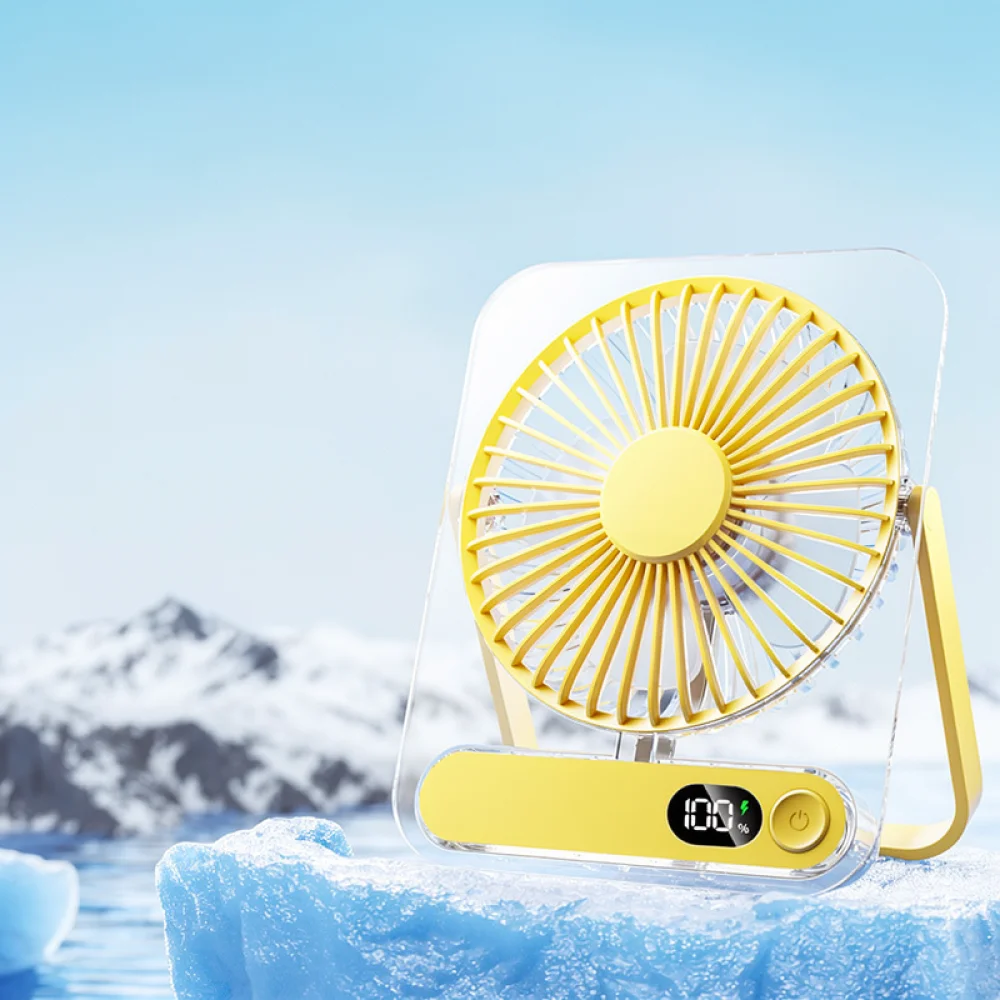 Transparent USB Mini Desktop Fan Quiet Brushless Motor Portable Cooling Air Fan Slim Aesthetic For Office Supplies