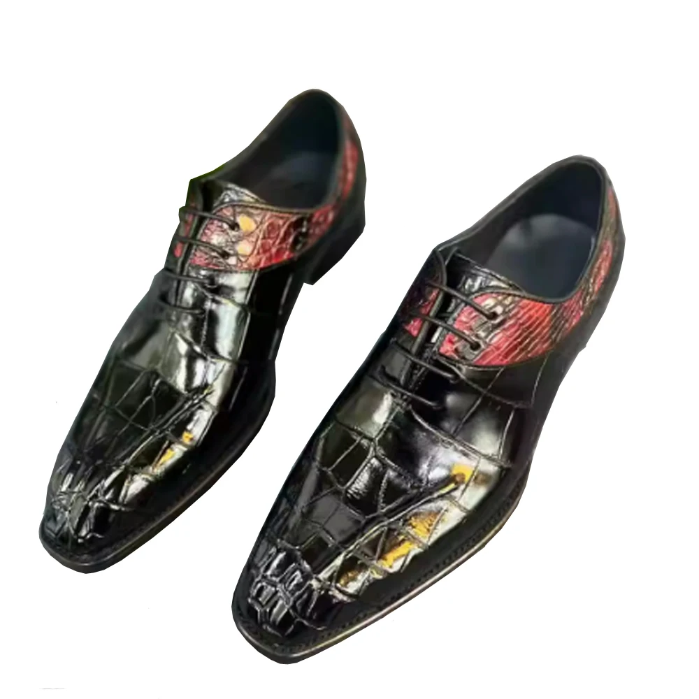 

Новые мужские туфли из кожи крокодила для свадьбы, бизнеса, офиса и встреч