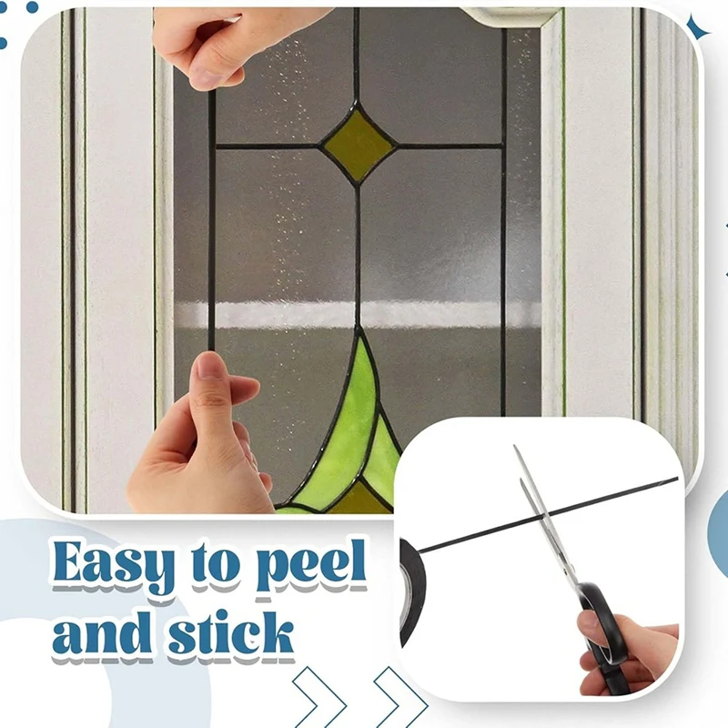 خطوط رصاص من الزجاج الملون باللون الأسود PET شرائط زجاجية ملونة 3 مم 216 قدم لأسطح الرسم الزجاجي نافذة معرض-A51M #4