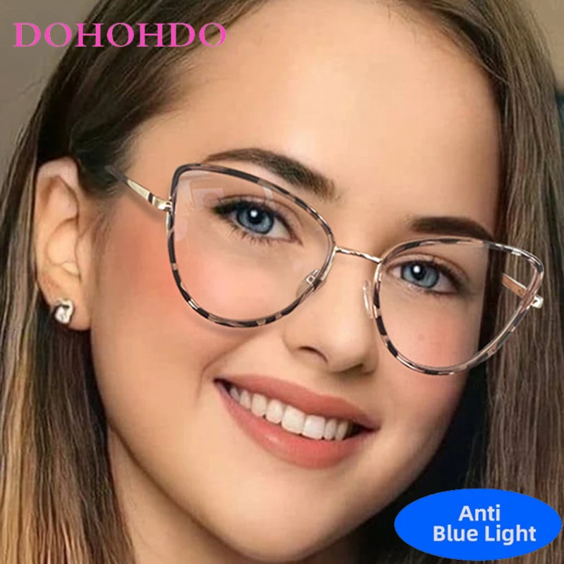 

TR90 Luxury Designer Metal Cat Eye Eyeglasses Women Man Fashion Brand Optical Spectacle Blue Light Blocking Glasses Очки Lentes