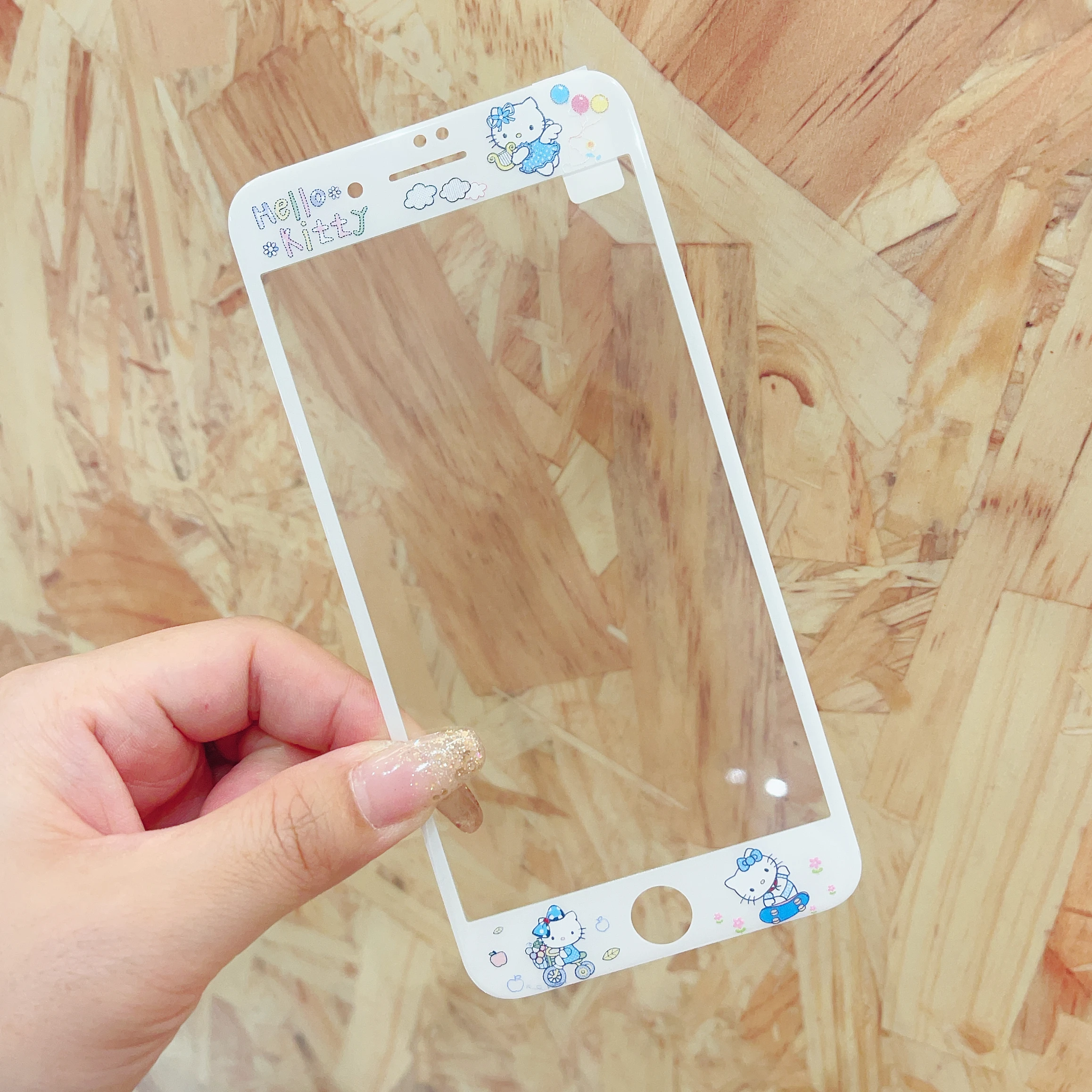Sanrio-Hello Kitty Melody كرتون زجاج مقسى لـ iPhone ، واقي شاشة بتغطية كاملة ، غشاء زجاجي ، نجوم توأم ، 7 ، 8 ، 6S Plus