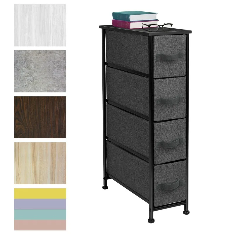 Narrow Dresser Tower 4 Drawers Vertical Storage Bedroom, Laundry, Closet Home Storage Organization