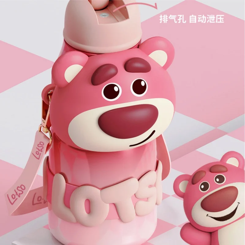 Strawberry Bear Children'S Insulated Cup Lotso 316 Stainless Steel Beauty Water Cup Student Water Bottle Children Xmas Gift