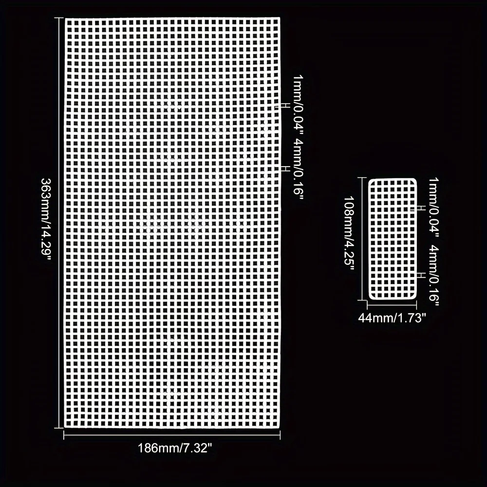 3set  Sizes Plastic Mesh Canvas Bag Sheets Plastic Net Cover DIY Crafting Handbag Accessories Acrylic Yarn Crafting Knit，manuali