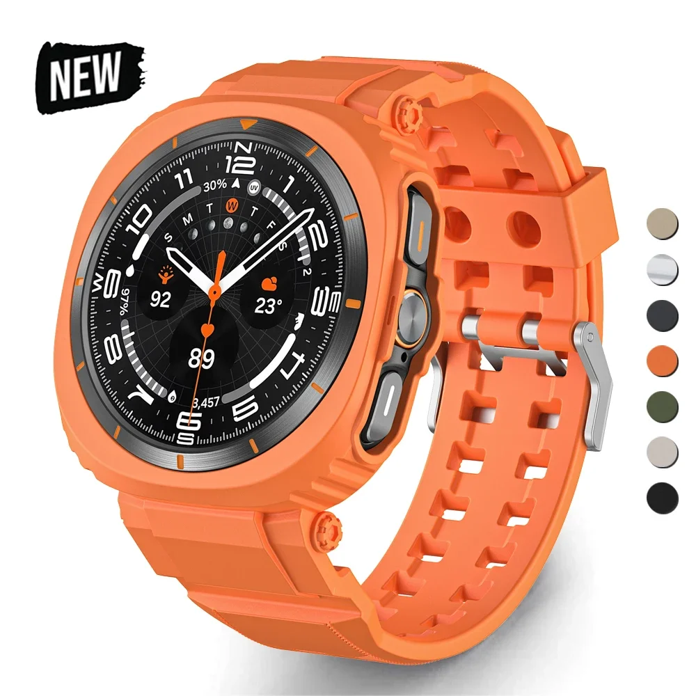 Silicone Case Strap for Samsung Galaxy Watch 7 Ultra 47mm Sports TPU Band Cover for SAMSUNG GALAXY 47MM Full Protective Bracelet