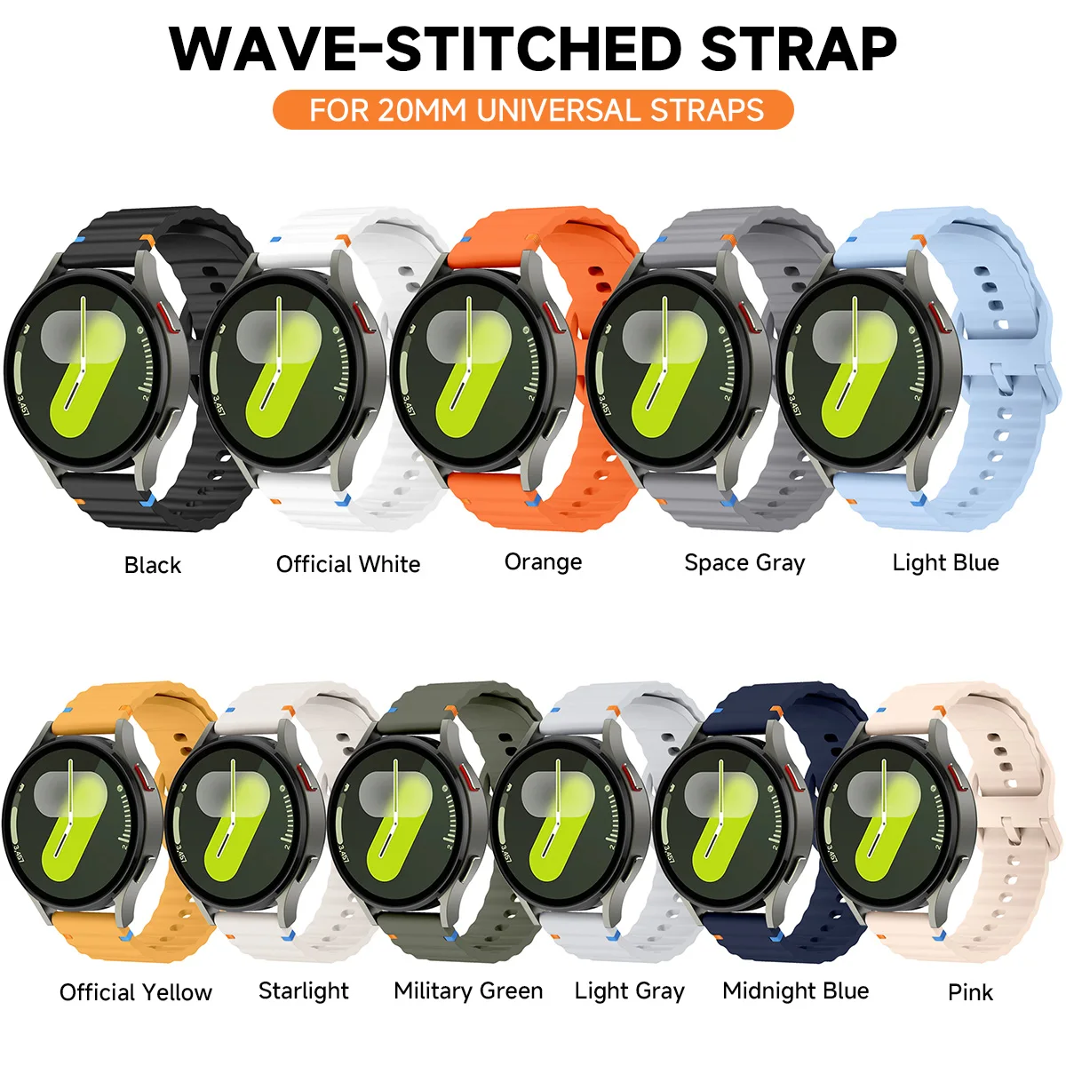 20mm 22mm Silicone Strap for Samsung Galaxy Watch 7 6 5 4 44mm 40mm 6Classic 43mm 47mm Bracelet for Huawei Watch GT6 4/3Pro Band