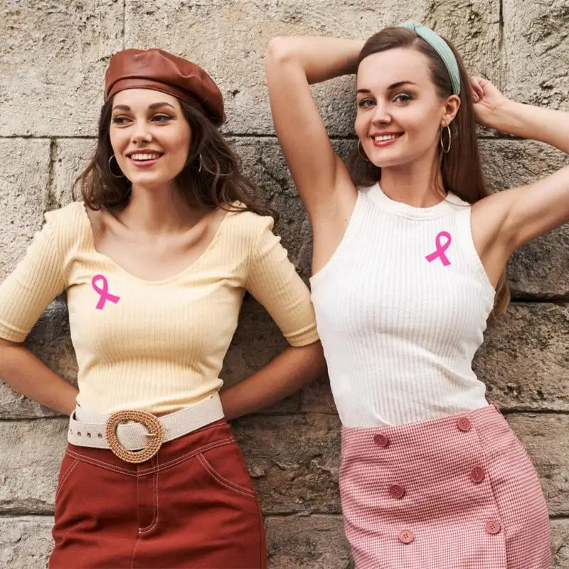 R6FF Pink Sticker Ribbon Sticker Breadts Awareness Label لزينة الحدث