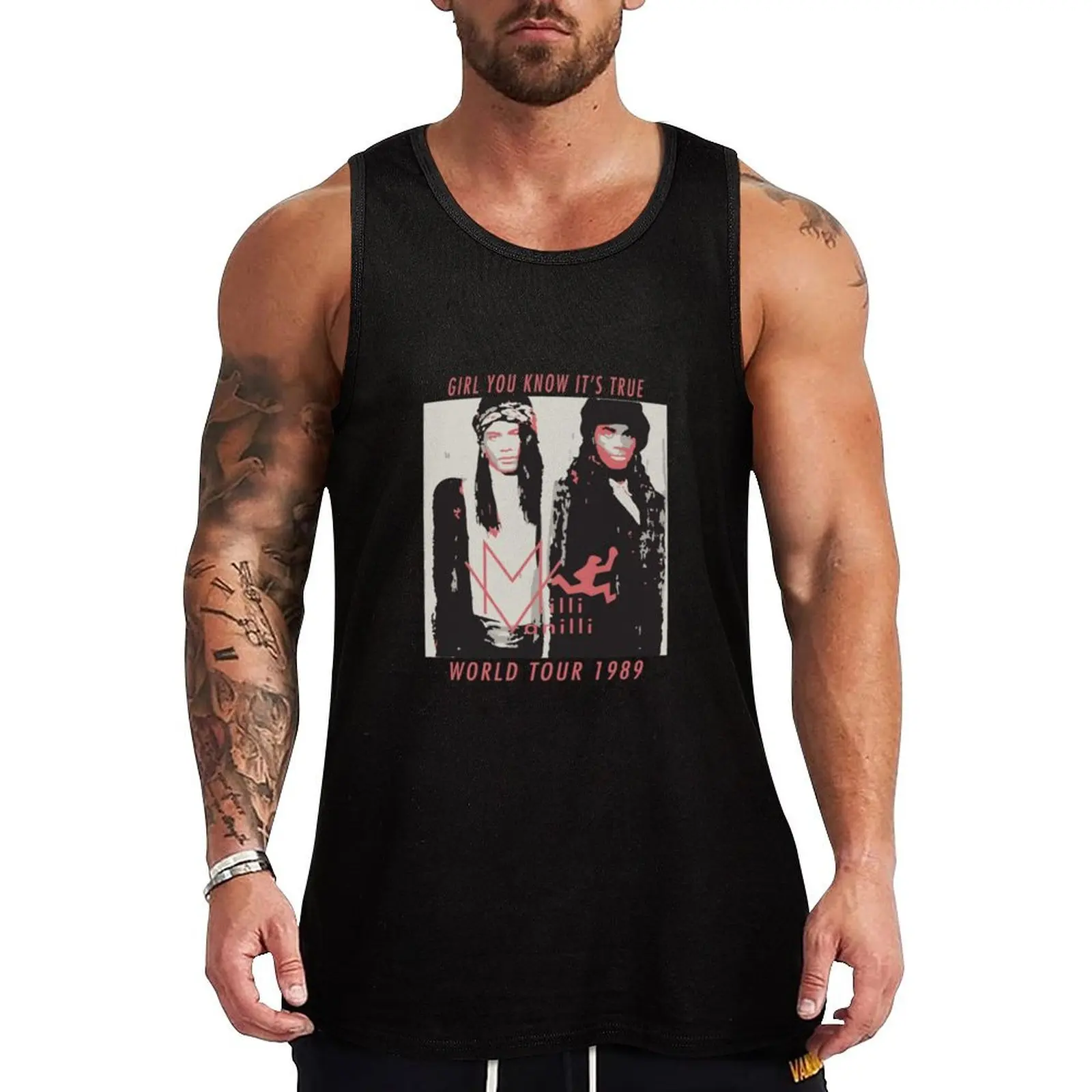 Milli Vanilli World Tour 1989 Tank Top Men's cotton t-shirt Men's gym summer clothes man 2024 Sleeveless men