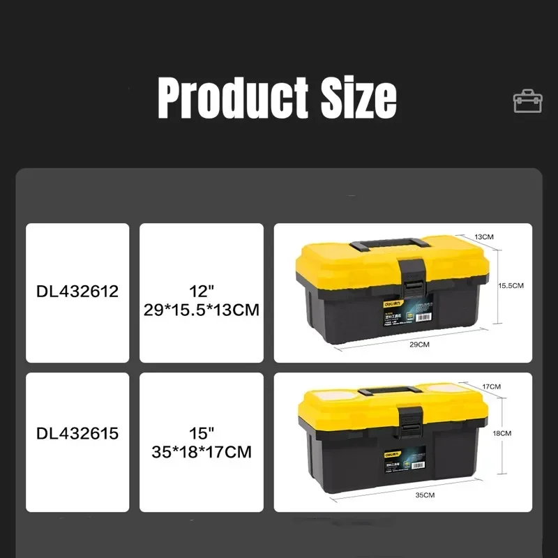 Imagem -04 - Multifuncional Hardware Tool Box Armazenamento de Plástico Grosso Eletricista Repair Organizer Suitcase para Uso Doméstico