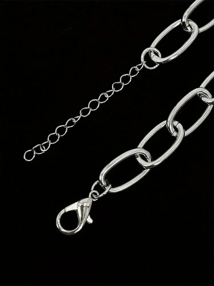 Collana girocollo con ciondolo pentacolo a catena grossa esagerata Punk Rock Hip Hop