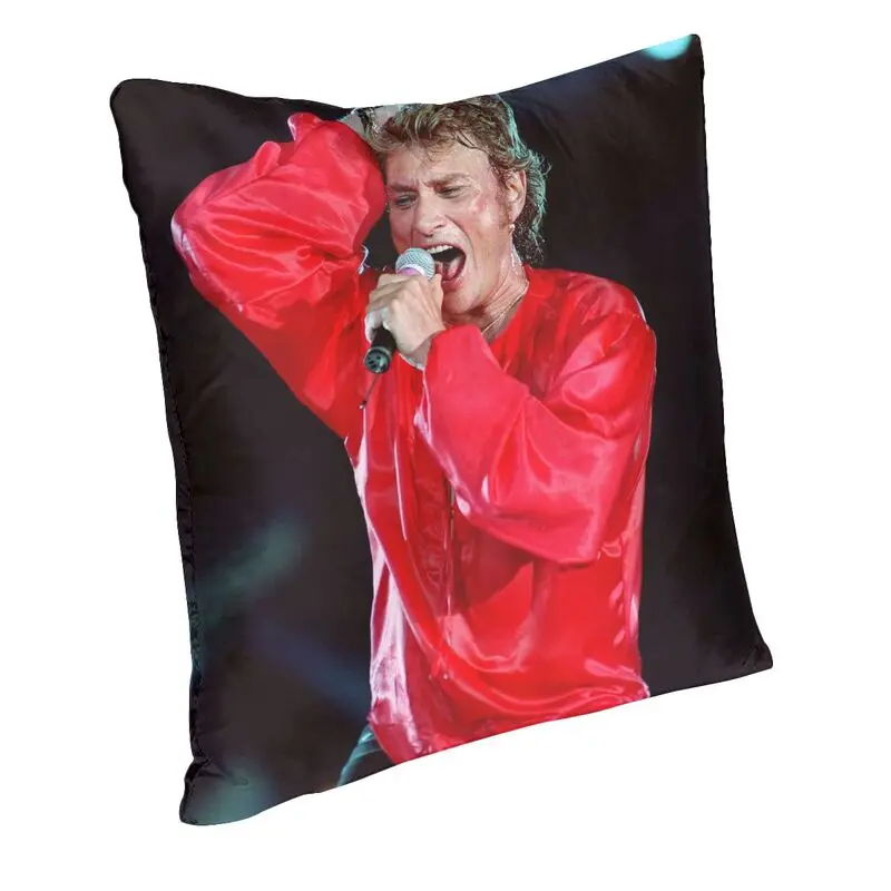 Johnny Hallyday Music Singer Pillow Covers Decoration Kawaii French Rock Cushion Decoration Salon Square Pillowcase